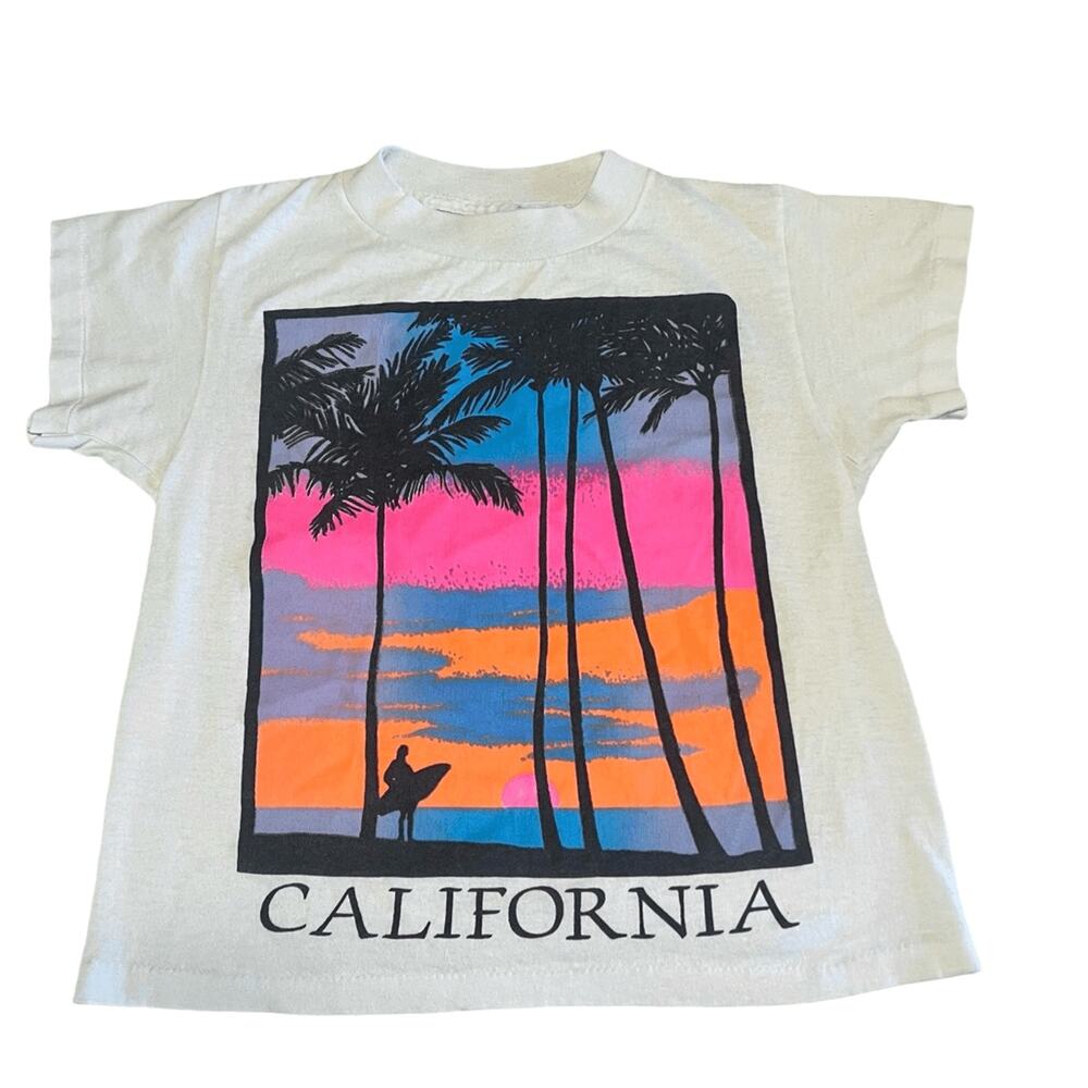 Vintage California Graphic Sunset Surf Single Stitch T-shirt - Picture 1 of 6